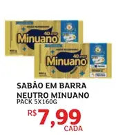 Sabão em barra Minuano Neutro