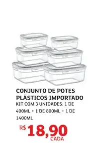 Conjunto de Potes Plásticos