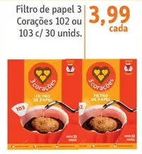 Filtro de papel 3 Corações 102