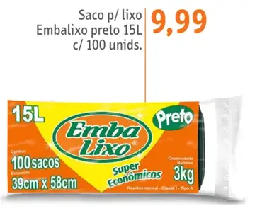 Saco para lixo Embalixo Preto