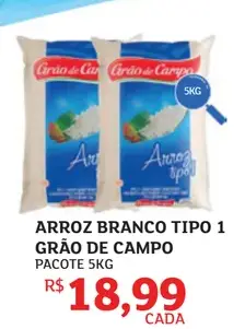 Arroz Grão de Campo Branco Tipo 1