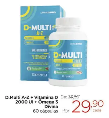 D.Multi A-Z + Vitamina D 2000 UI + Ômega 3 Divina
