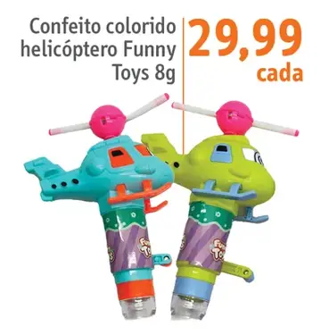 Confeito colorido helicóptero
