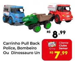 Carrinho Pull Back Bombeiro