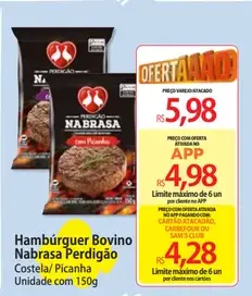 Hambúrguer Bovino Nabrasa Perdigão Costela