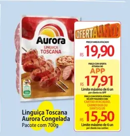 Linguiça Toscana Aurora Congelada