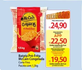 Batata Pré-Frita McCain Corte Fino