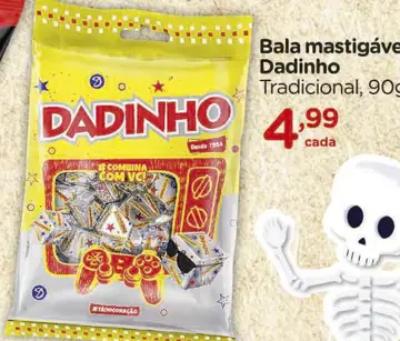 Bala mastigável Dadinho Tradicional