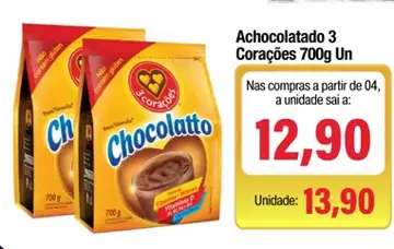 Achocolatado 3 Corações
