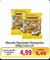 Biscoito Rancheiro Rosquinha Coco
