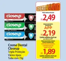 Creme Dental Closeup Tripla Proteção