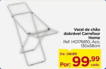 Varal de chão Carrefour Home Dobrável