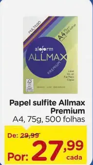 Papel sulfite Allmax Premium