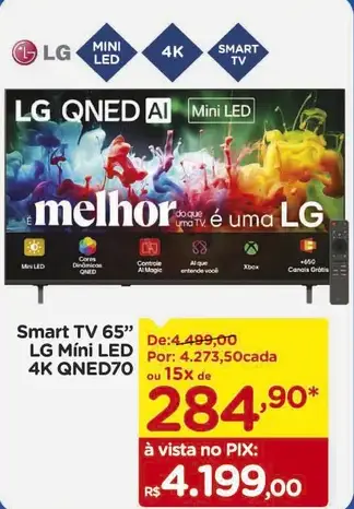 Smart TV LG Mini LED 4K QNED70