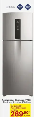 Refrigerador Electrolux Frost Free, 2 Portas