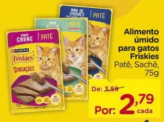 Alimento úmido para gatos Friskies Sachê