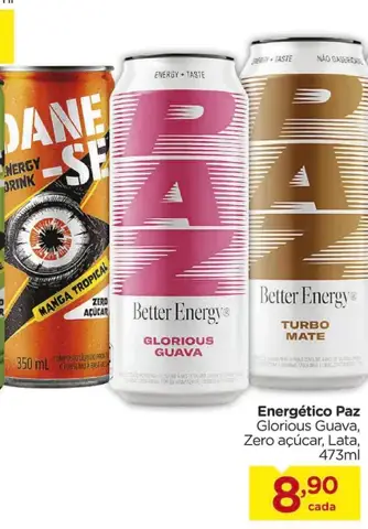 Energético Paz Glorious Guava Zero Açúcar