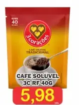 Café solúvel 3 Corações Tradicional