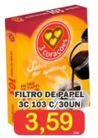 Filtro de Papel 3 Corações