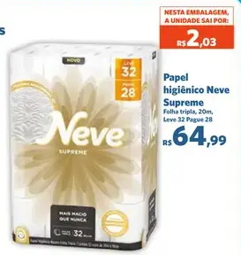 Papel higiênico Neve Supreme