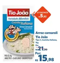 Arroz Tio João Carnaroli Tipo 1 Cozinha Italiana