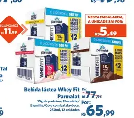 Bebida láctea Whey Fit Parmalat Baunilha