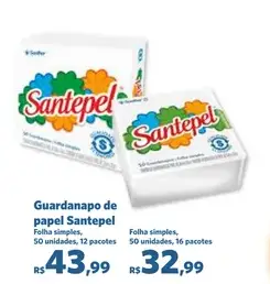 Guardanapo de papel Santepel Folha simples
