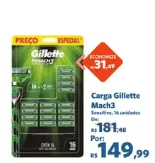 Carga Mach3 Gillette Sensitive