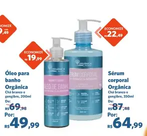 Óleo para banho Orgânica Chá branco e gengibre