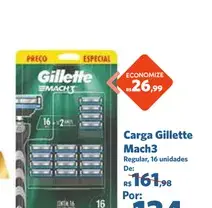 Carga para aparelho de barbear Gillette Mach3 Regular