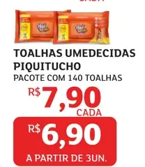 Toalhas umedecidas