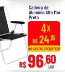 Cadeira Mor De Alumínio Alta Preta