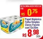 Papel Higiênico Clarys Folha Simples