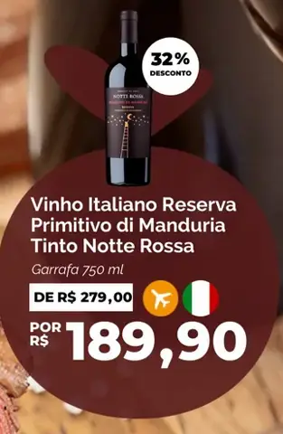 Vinho Notte Rossa Tinto Reserva