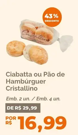 Pão de Hambúrguer Cristallino