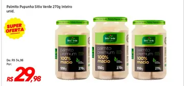 Palmito Pupunha Sítio Verde Inteiro