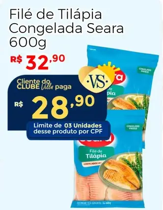Filé de Tilápia Seara Congelada