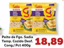 Peito de Frango Sadia Temperado, Cozido e Desfiado