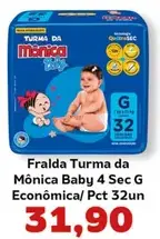 Fralda Turma da Mônica Baby 4 Sec G Econômica