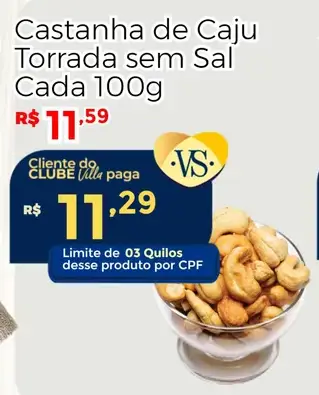 Castanha de Caju VS Torrada sem Sal