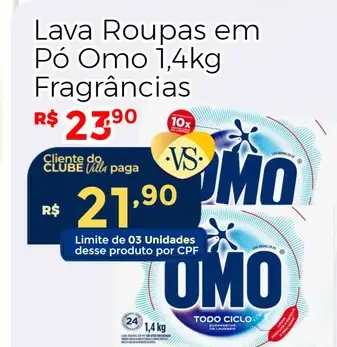 Lava Roupas em Pó Omo
