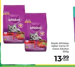Ração para gatos adultos Whiskas Sabor Carne