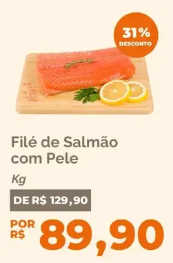 Filé de Salmão Com Pele