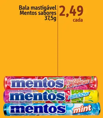 Bala mastigável Mentos Mint