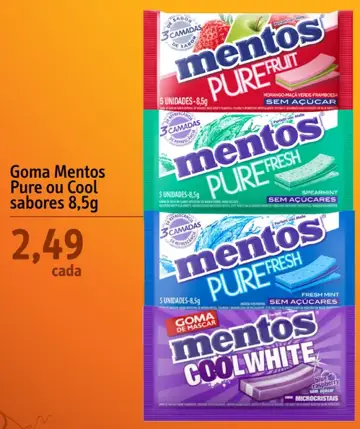 Goma de mascar Mentos Pure Fresh Spearmint