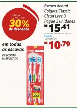 Escova dental Colgate Classic Clean