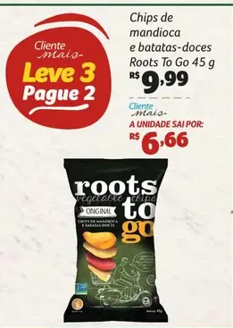 Chips de mandioca e batatas-doces Roots To Go Original