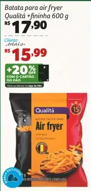 Batata palito para air fryer Qualitá Fininha