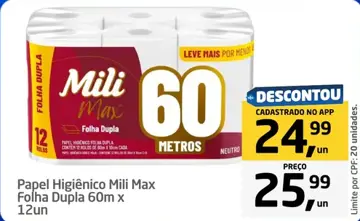 Papel Higiênico Mili Max Folha Dupla