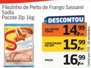 Filezinho de Peito de Frango Sadia Sassami